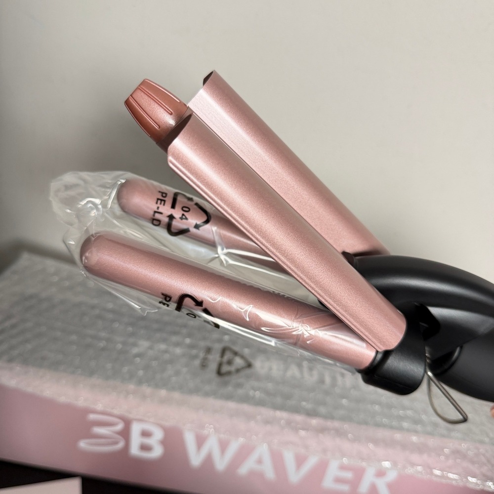 Beachwaver 3B Waver Triple Barrel Hair Curler Midnight Rose Pink Ceramic NEW - Picture 5 of 5